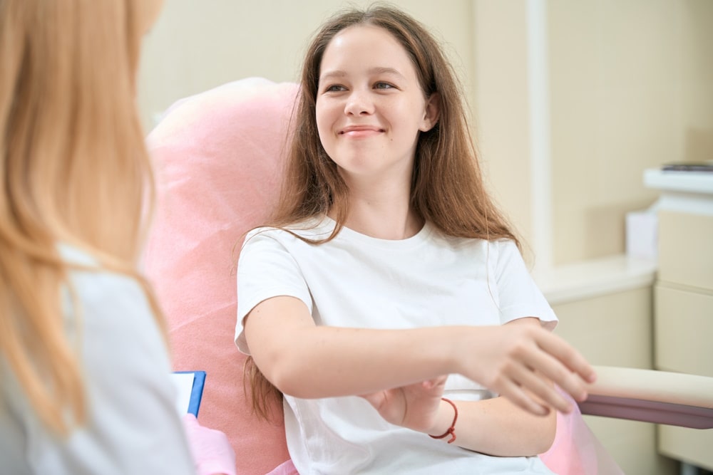 teenage girl having therapy for depression